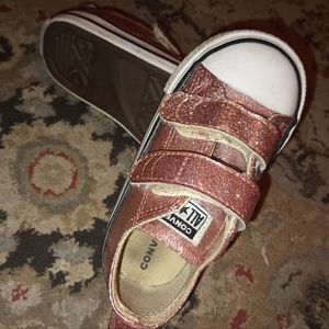 Converse pink glitter infant shoes sz 6